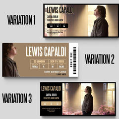 Personalized Lewis Capaldi Concert Ticket – Custom Keepsake - Laminated Ticket