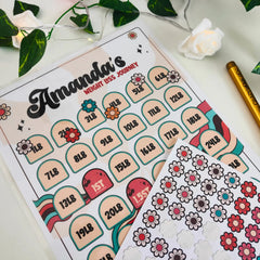 Personalized Weight Loss Journey Chart with Flower Stickers - Weight Loss Chart