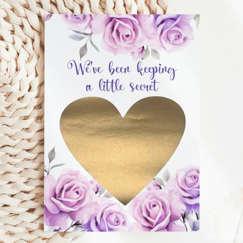 Pregnancy Announcement Scratch Card – Little Secret Due Date - Greeting Card - Printarelle