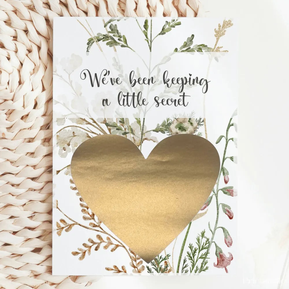 Pregnancy Announcement Scratch Card – Secret Due Date - Greeting Card - Printarelle