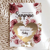 Pregnancy Baby Reveal Card – Scratch-Off Floral Surprise - Greeting Card