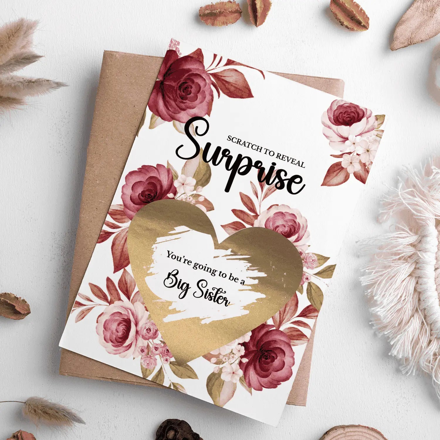 Pregnancy Reveal Card – Big Sister Scratch-Off Surprise - Greeting Card