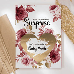 Pregnancy Reveal Card – Scratch-Off for Best Friend - Greeting Card