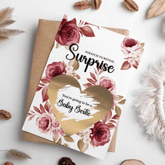 Pregnancy Reveal Card – Scratch-Off for Best Friend - Greeting Card