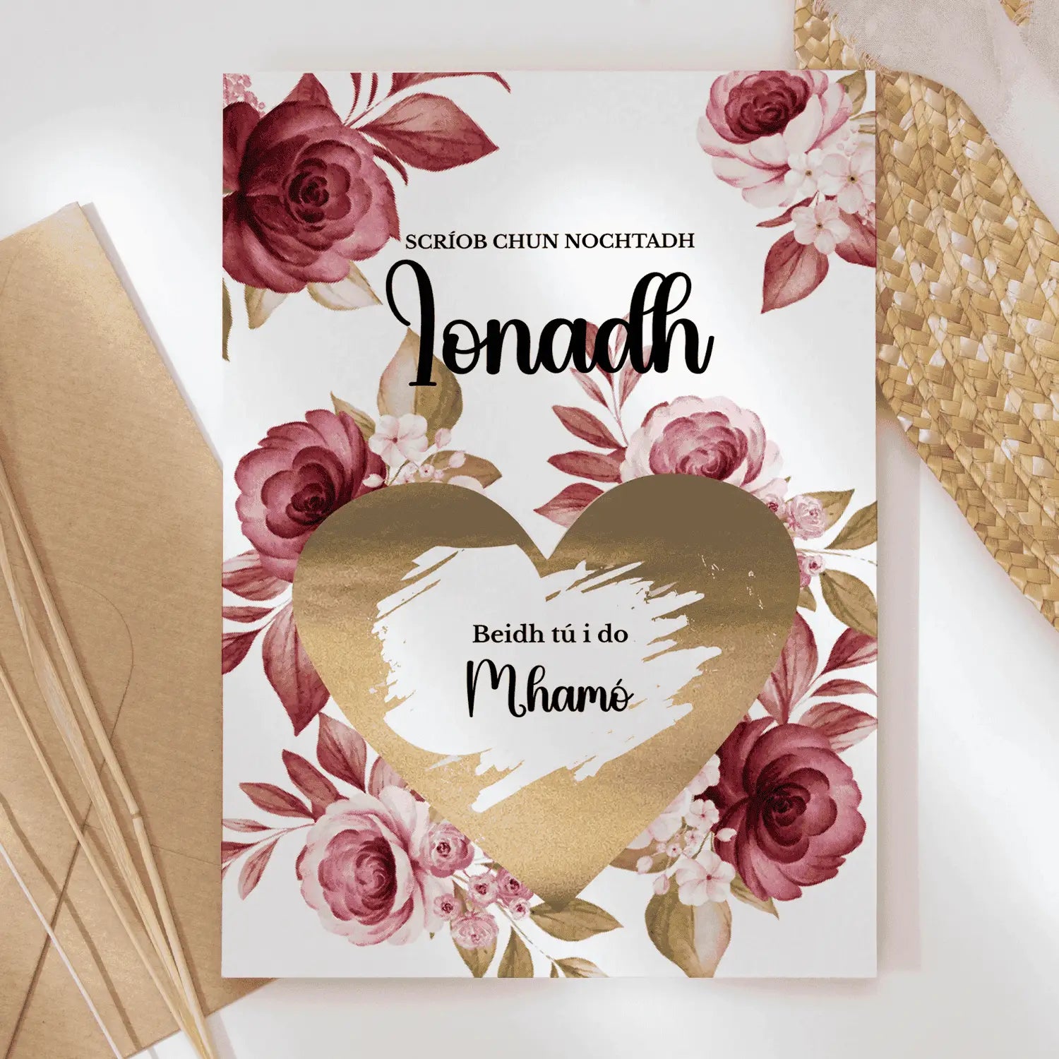 Pregnancy Reveal Card – Scratch-Off for Grandmother Nana or Mhamó - Mhamó - Greeting Card