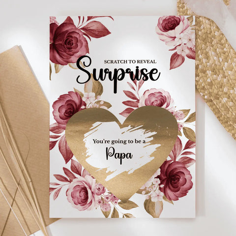 Pregnancy Reveal Card – Scratch-Off for Grandpa or Dáideo - Papa - Greeting Card