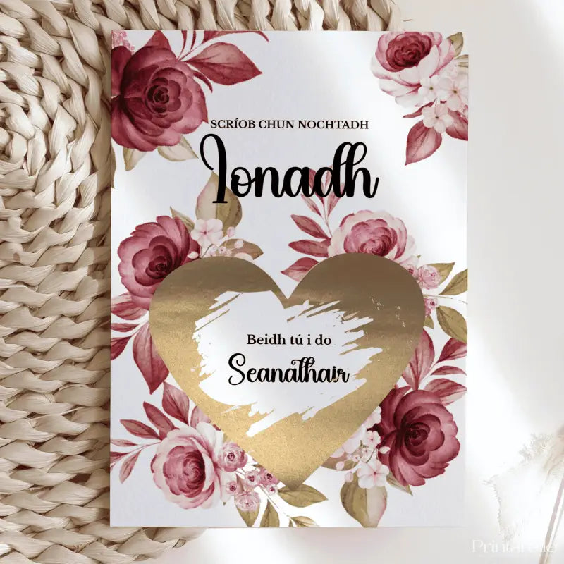 Pregnancy Reveal Card – Scratch-Off for Grandpa or Dáideo - Seanathair - Greeting Card