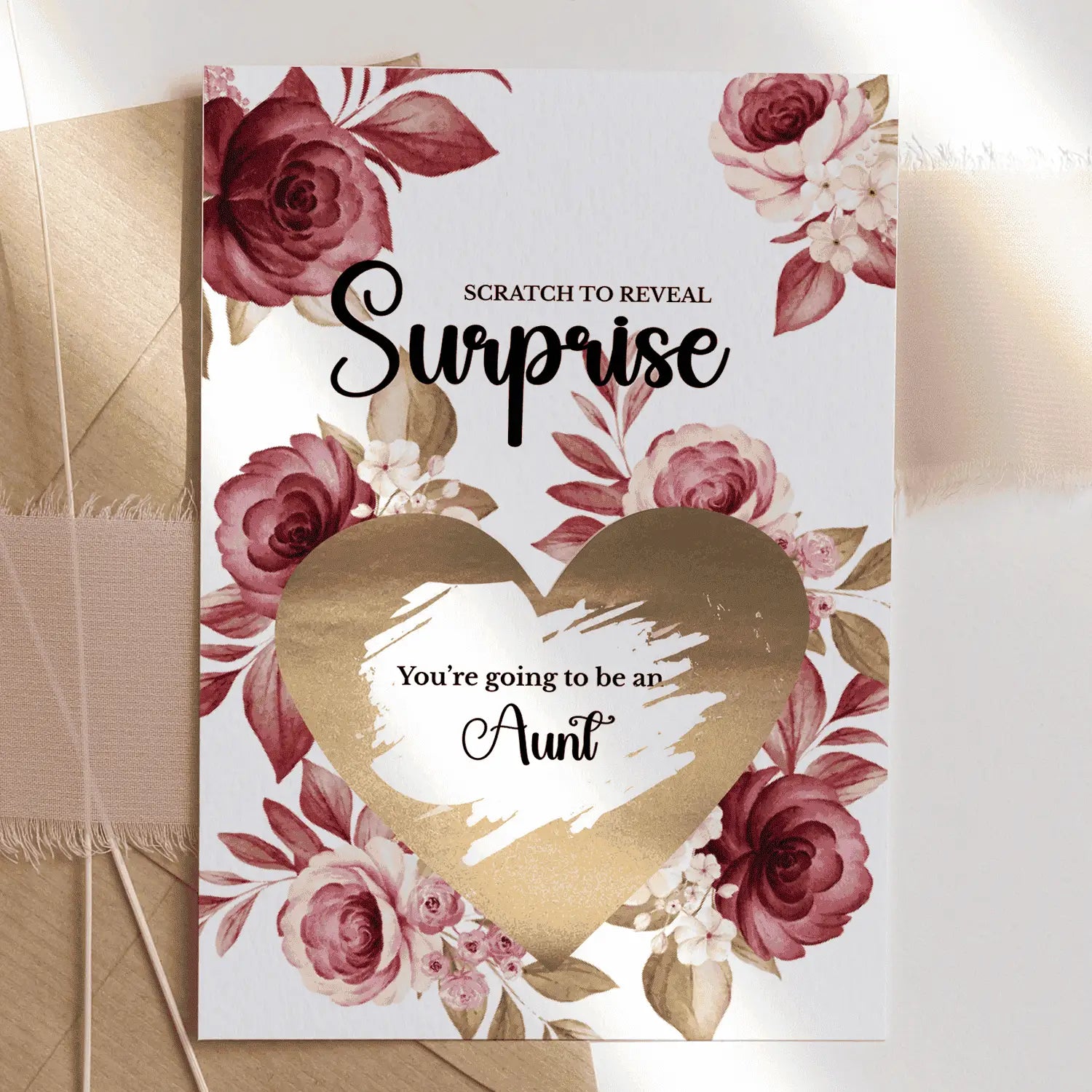 Pregnancy Reveal Card – Scratch-Off Surprise for Aunt - Greeting Card