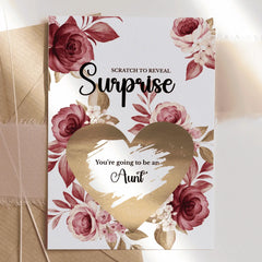 Pregnancy Reveal Card – Scratch-Off Surprise for Aunt - Greeting Card