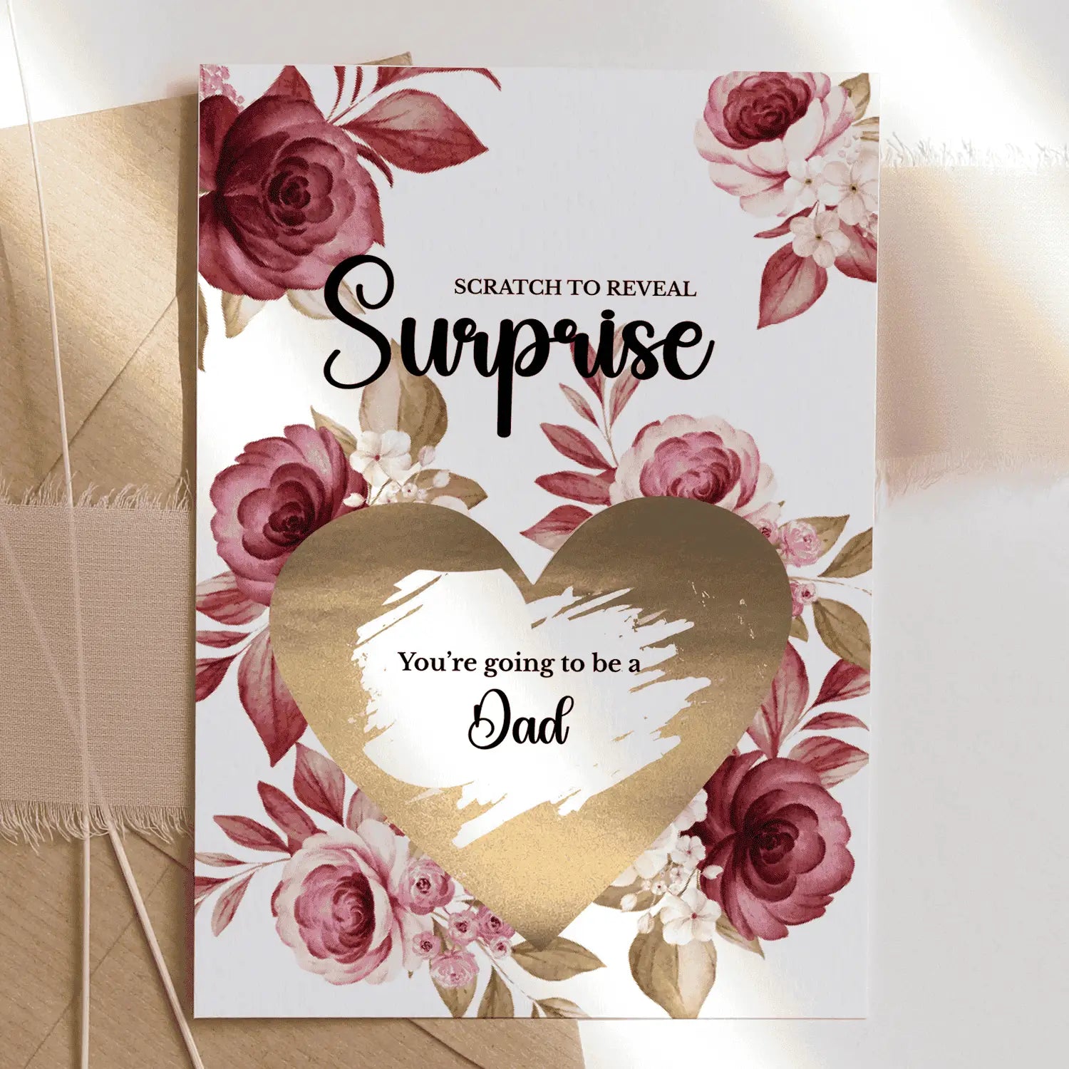Pregnancy Reveal Card – Scratch-Off Surprise for Partner or Husband - Greeting Card