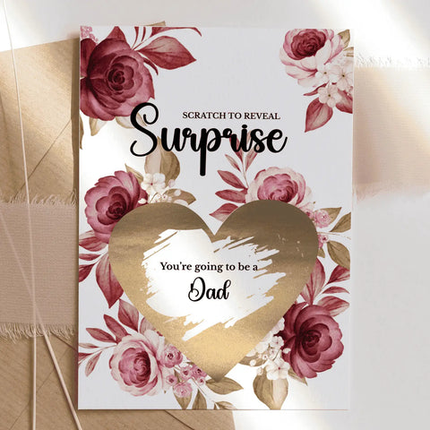 Pregnancy Reveal Card – Scratch-Off Surprise for Partner or Husband - Greeting Card