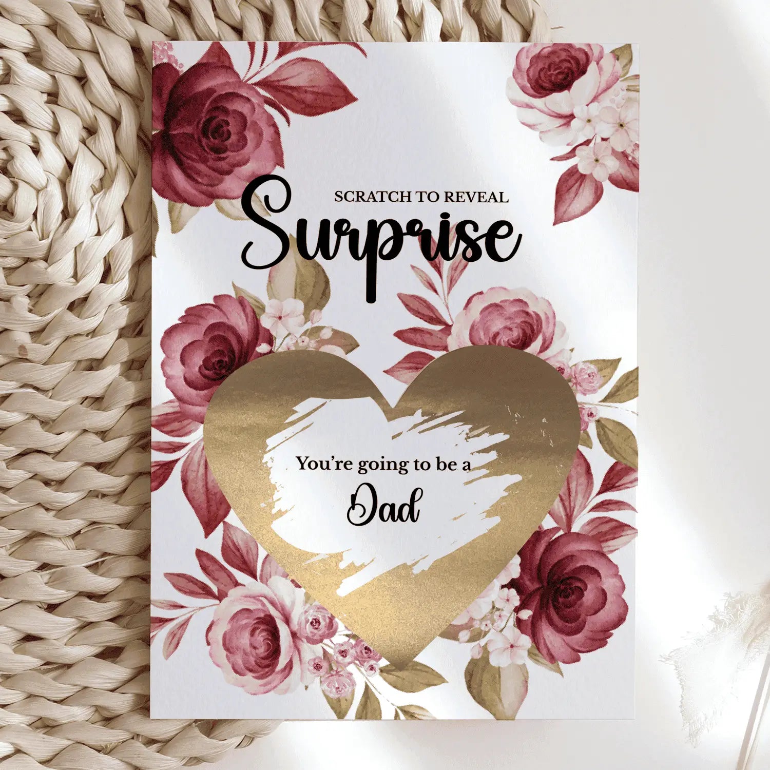 Pregnancy Reveal Card – Scratch-Off Surprise for Partner or Husband - Dad - Greeting Card