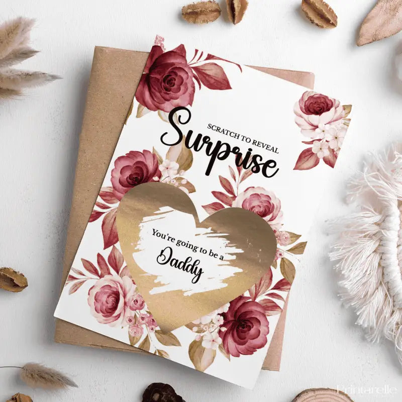 Pregnancy Reveal Card – Scratch-Off Surprise for Partner or Husband - Greeting Card
