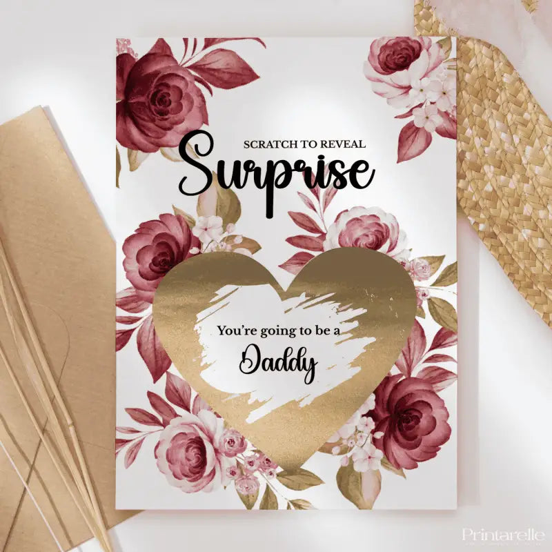 Pregnancy Reveal Card – Scratch-Off Surprise for Partner or Husband - Daddy - Greeting Card