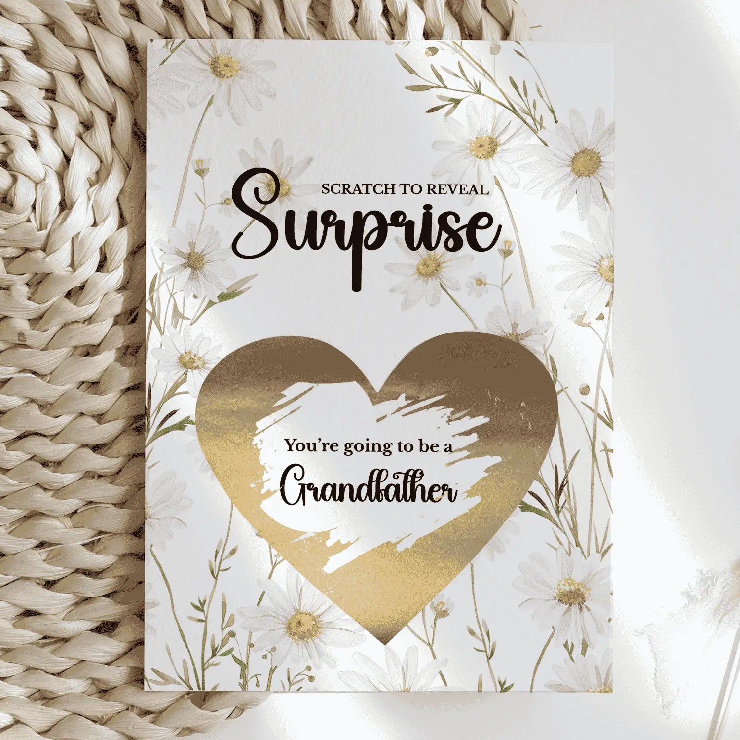 Pregnancy Reveal for Grandad - Scratch Card Announcement - Grandfather - Greeting Card
