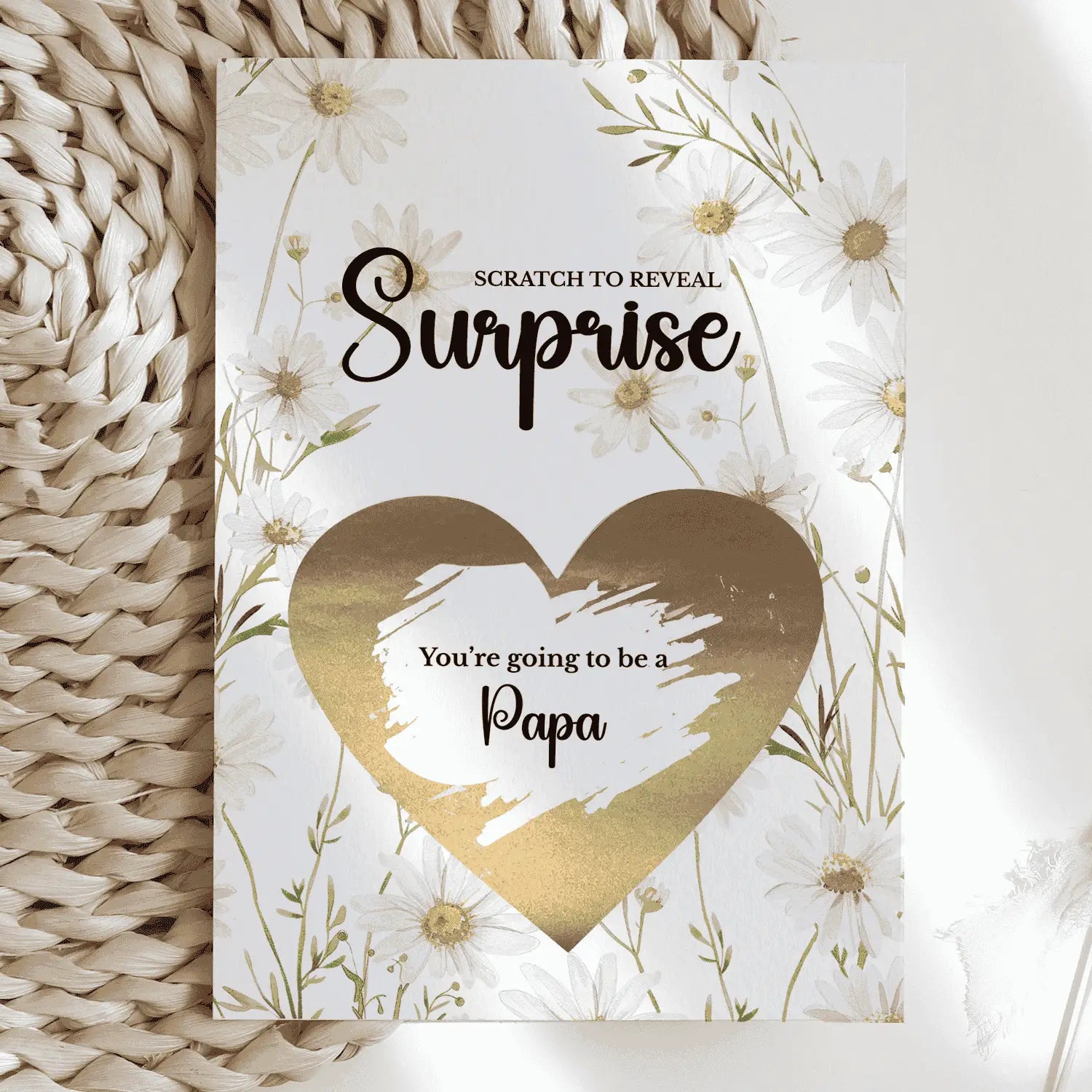 Pregnancy Reveal for Grandad - Scratch Card Announcement - Papa - Greeting Card