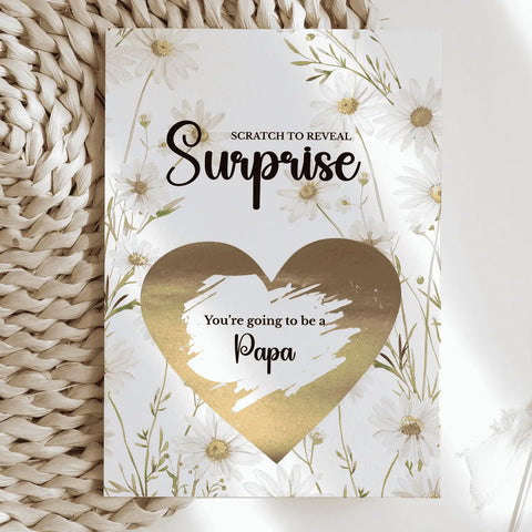 Pregnancy Reveal for Grandad - Scratch Card Announcement - Papa - Greeting Card