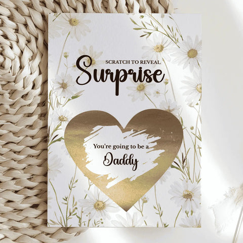 Pregnancy Reveal Scratch Card for Future Dads - Daddy - Greeting Card