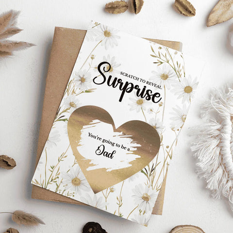 Pregnancy Reveal Scratch Card for Future Dads - Greeting Card
