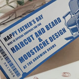 Personalised Barber Booking Voucher | Haircut Beard & Moustache Father's Day Gift