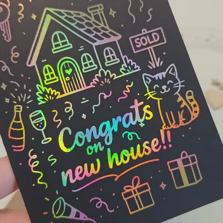 Congrats on New House Greeting Card-Black Card