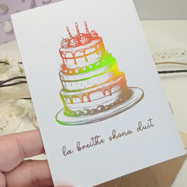 Lá Breithe Shona Duit Foil Card | Irish Language Birthday Card