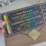 Holographic Foil Concert Reveal | Personalised Music Gift