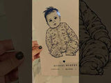 Personalized A4 Blue Foiled Print - Custom Baby Line Art Portrait