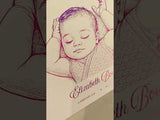 Personalized A4 Pink Foiled Print - Custom Baby Girl Line Art Portrait