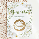 Promoted to Grandma Scratch Card – Guess What? | White Daisy & Sage - Greeting Card - Printarelle