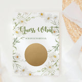 Promoted to Grandma Scratch Card – Guess What? | White Daisy & Sage - Greeting Card - Printarelle