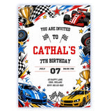 Race Car Birthday Party Invitation | Supercar & Formula Mix - race car, race car birthday, car birthday, birthday