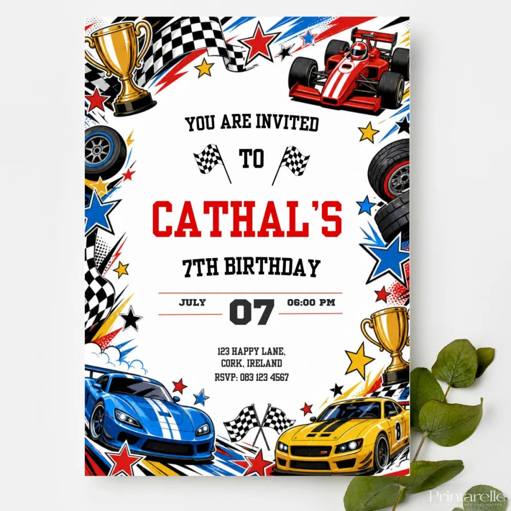 Race Car Birthday Party Invitation | Supercar & Formula Mix - race car, race car birthday, car birthday, birthday