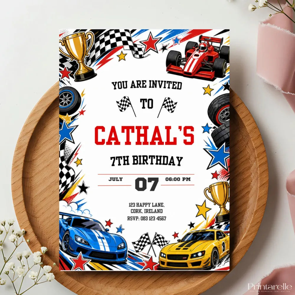 Race Car Birthday Party Invitation | Supercar & Formula Mix - race car, race car birthday, car birthday, birthday