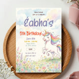 Rainbow Unicorn Birthday Party Invitation - rainbow unicorn, birthday party, rainbow unicorn birthday, unicorn birthday