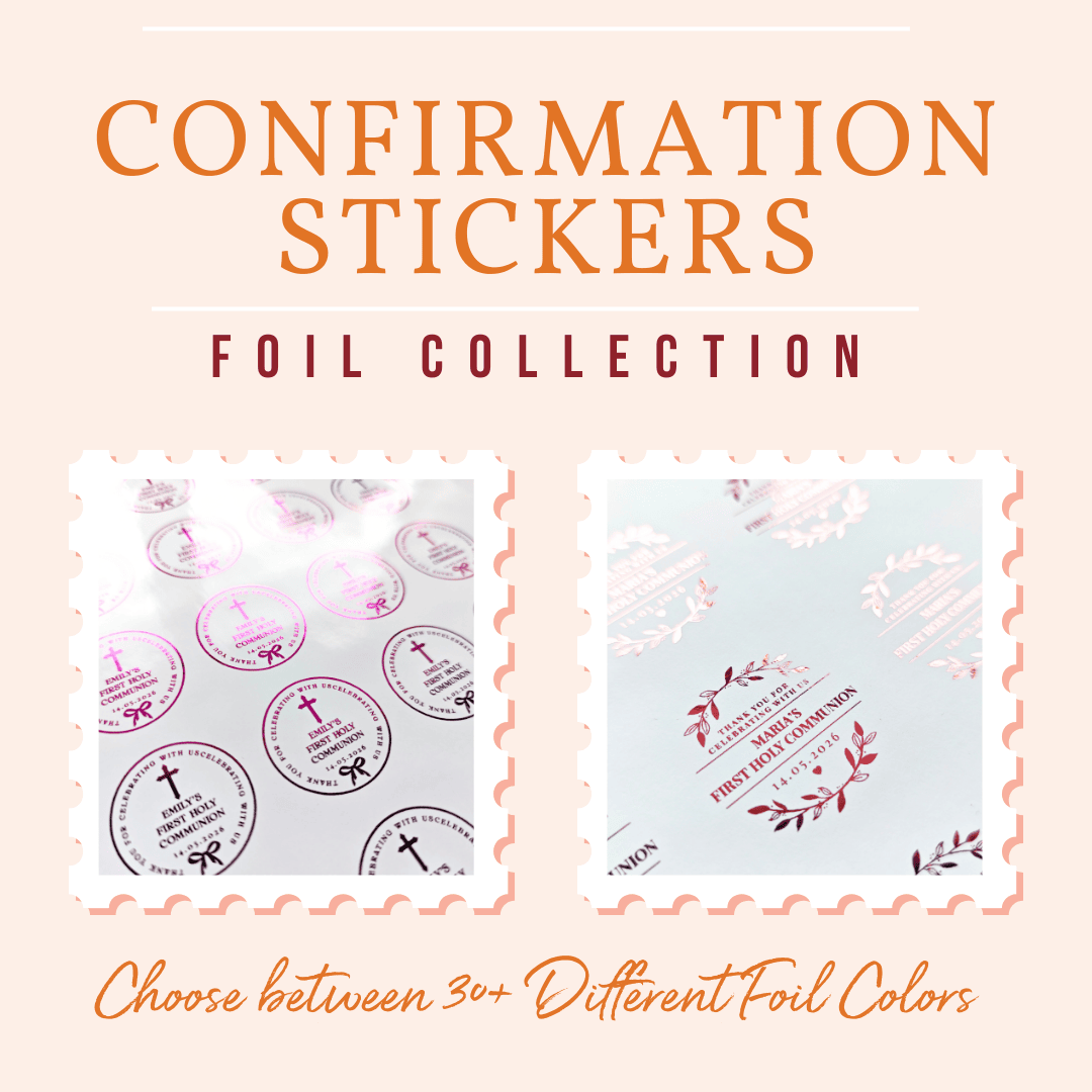 Real Foil Personalised Confirmation Stickers for Boys & Girls - Stickers - Printarelle