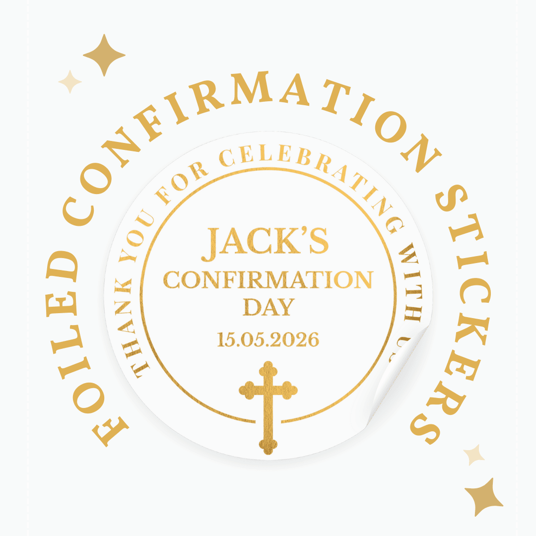 Real Foil Personalised Confirmation Stickers for Boys & Girls - Stickers - Printarelle