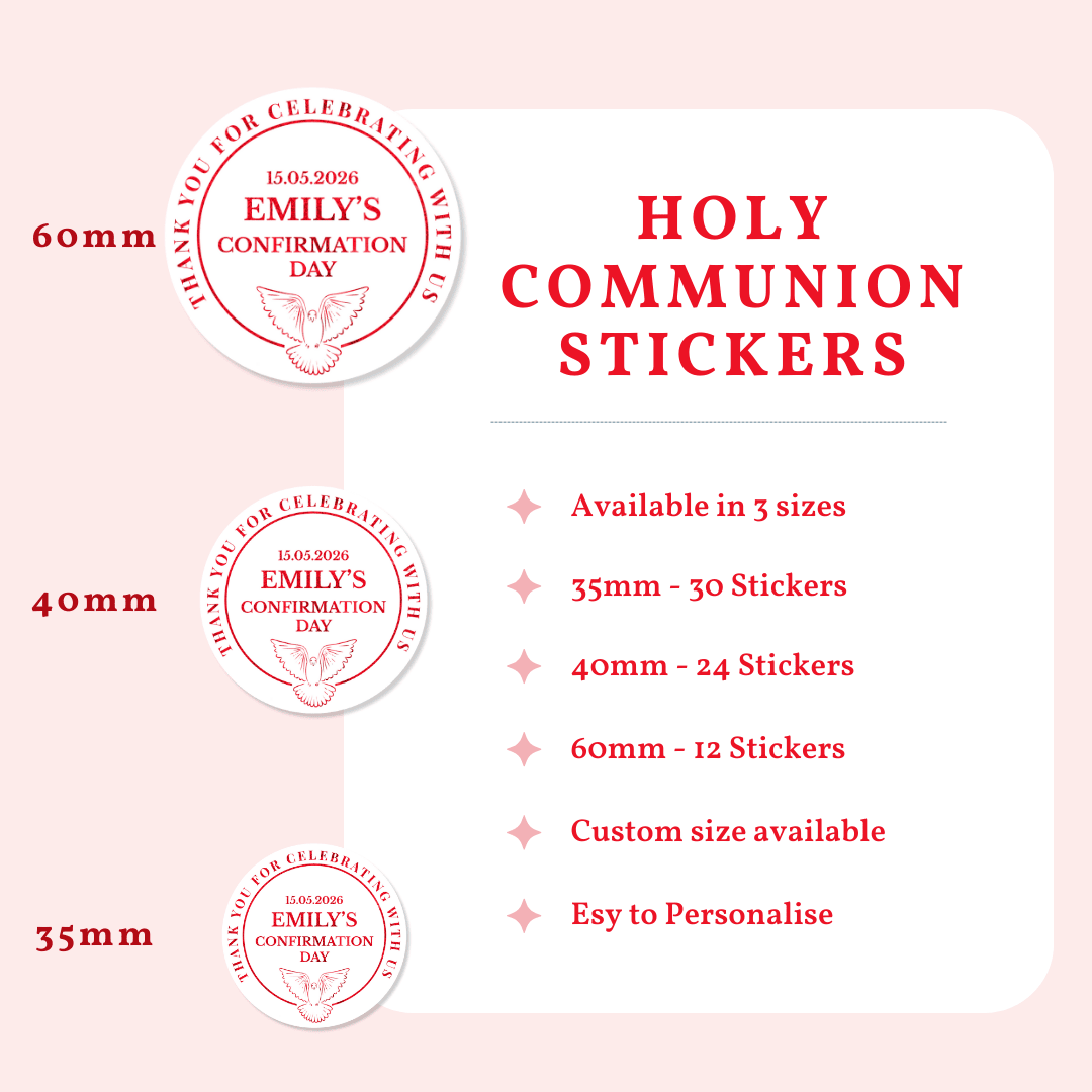 Real Foil Personalised Confirmation Stickers for Boys & Girls - Stickers - Printarelle