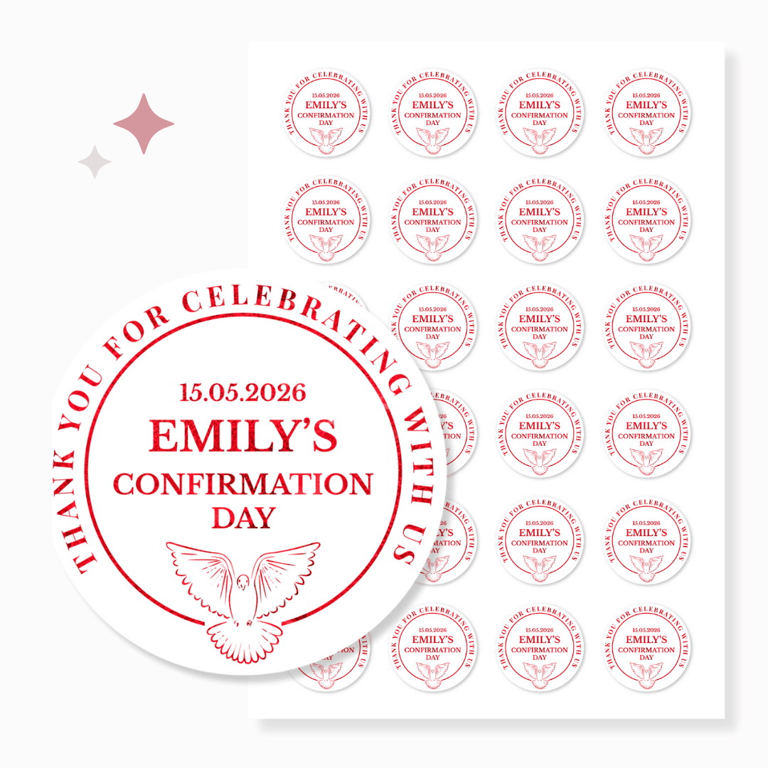 Real Foil Personalised Confirmation Stickers for Boys & Girls - Stickers - Printarelle