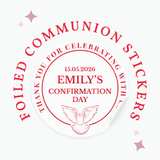 Real Foil Personalised Confirmation Stickers for Boys & Girls - Stickers - Printarelle
