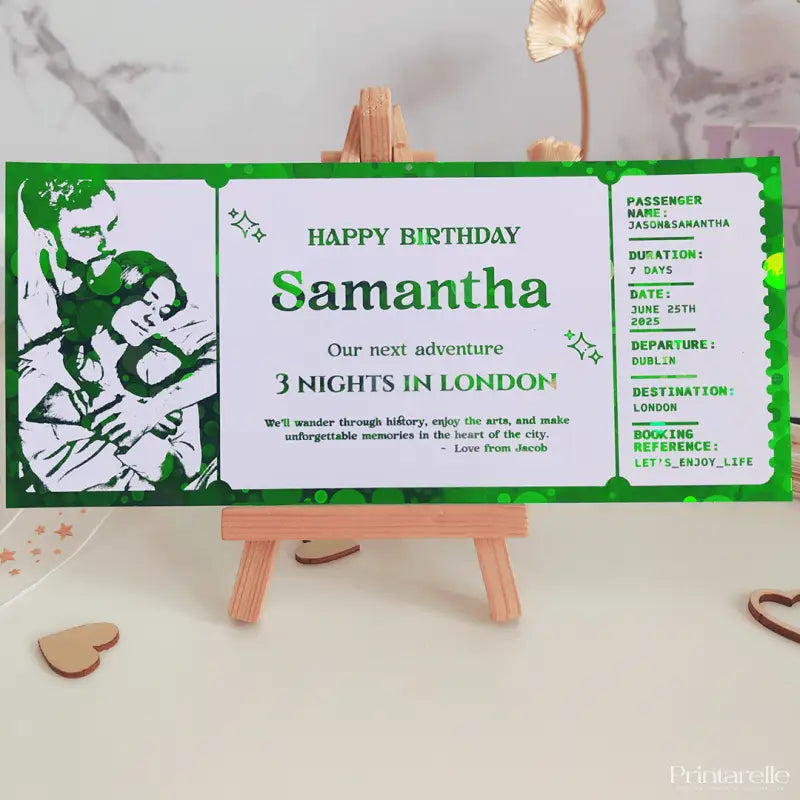 Romantic Gateway Foil Trip Ticket | London Travel Surprise - Foil Ticket