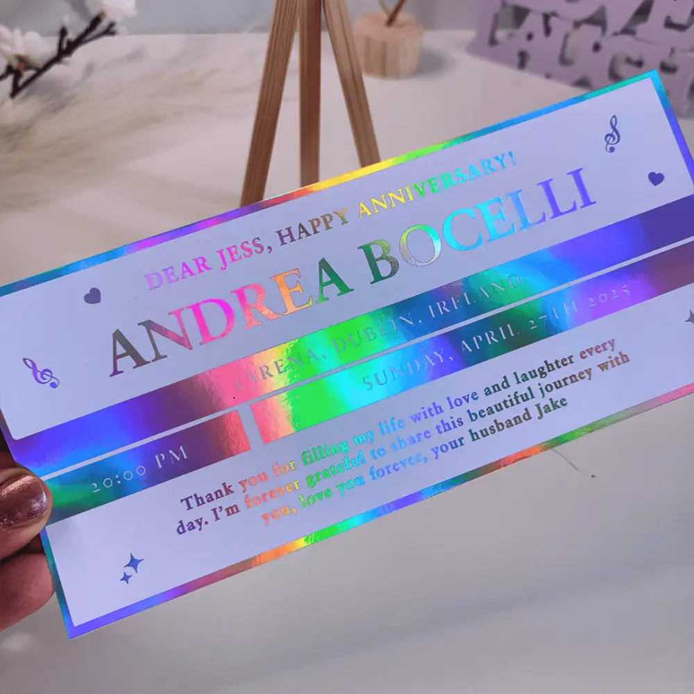 Personalized Foil Keepsake Concert Ticket - Foil Ticket