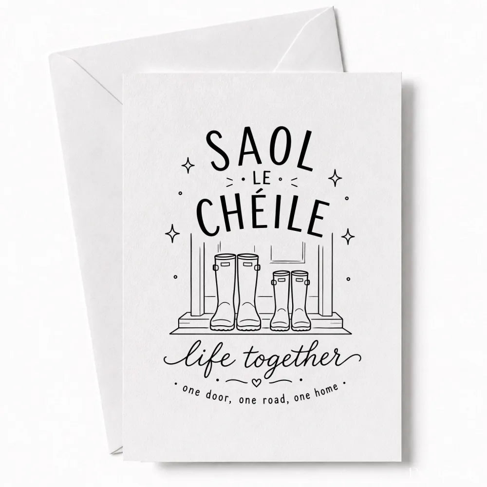 Handmade - Greeting Card - Irish Wedding Card Saol Le Chéile Life Together | Ireland