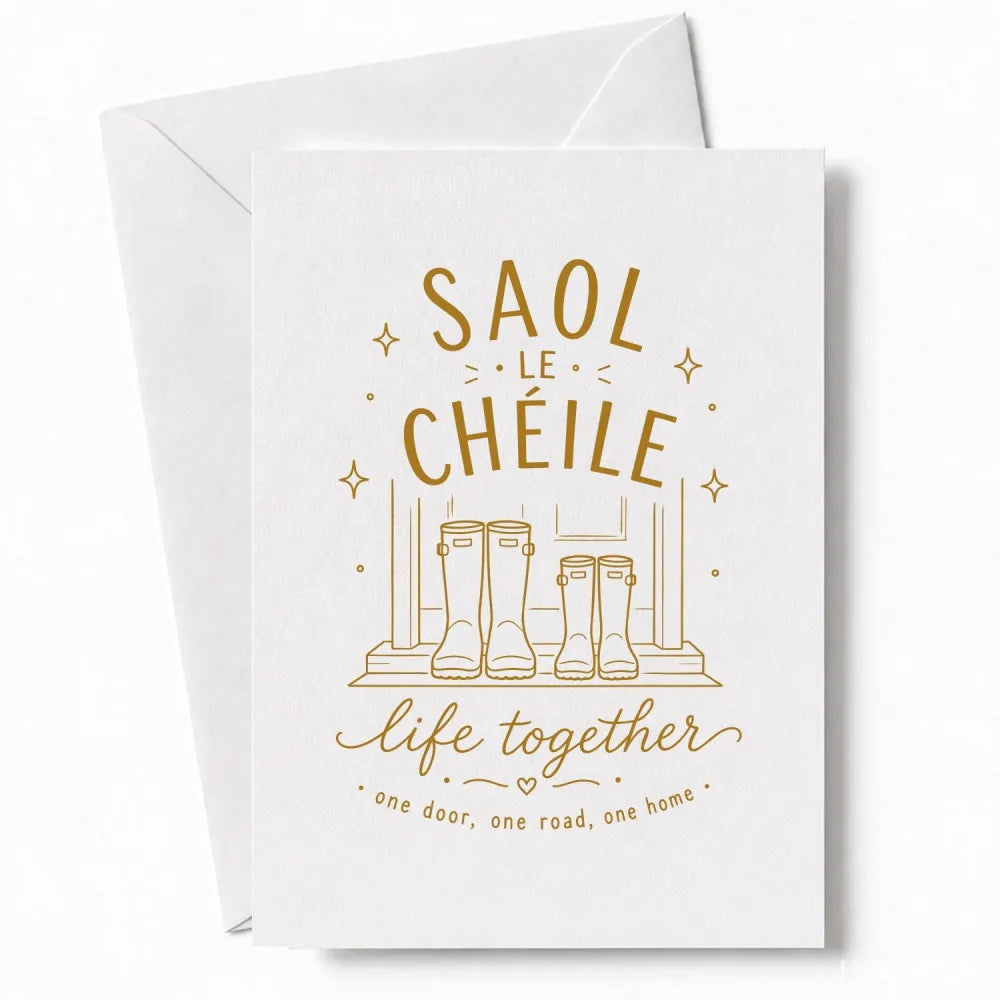 Handmade - Greeting Card - Irish Wedding Card Saol Le Chéile Life Together | Ireland