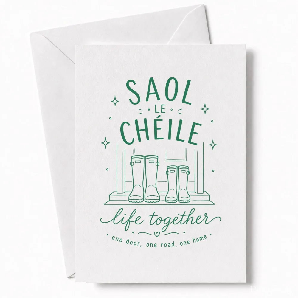 Handmade - Greeting Card - Irish Wedding Card Saol Le Chéile Life Together | Ireland