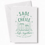 Handmade - Greeting Card - Irish Wedding Card Saol Le Chéile Life Together | Ireland