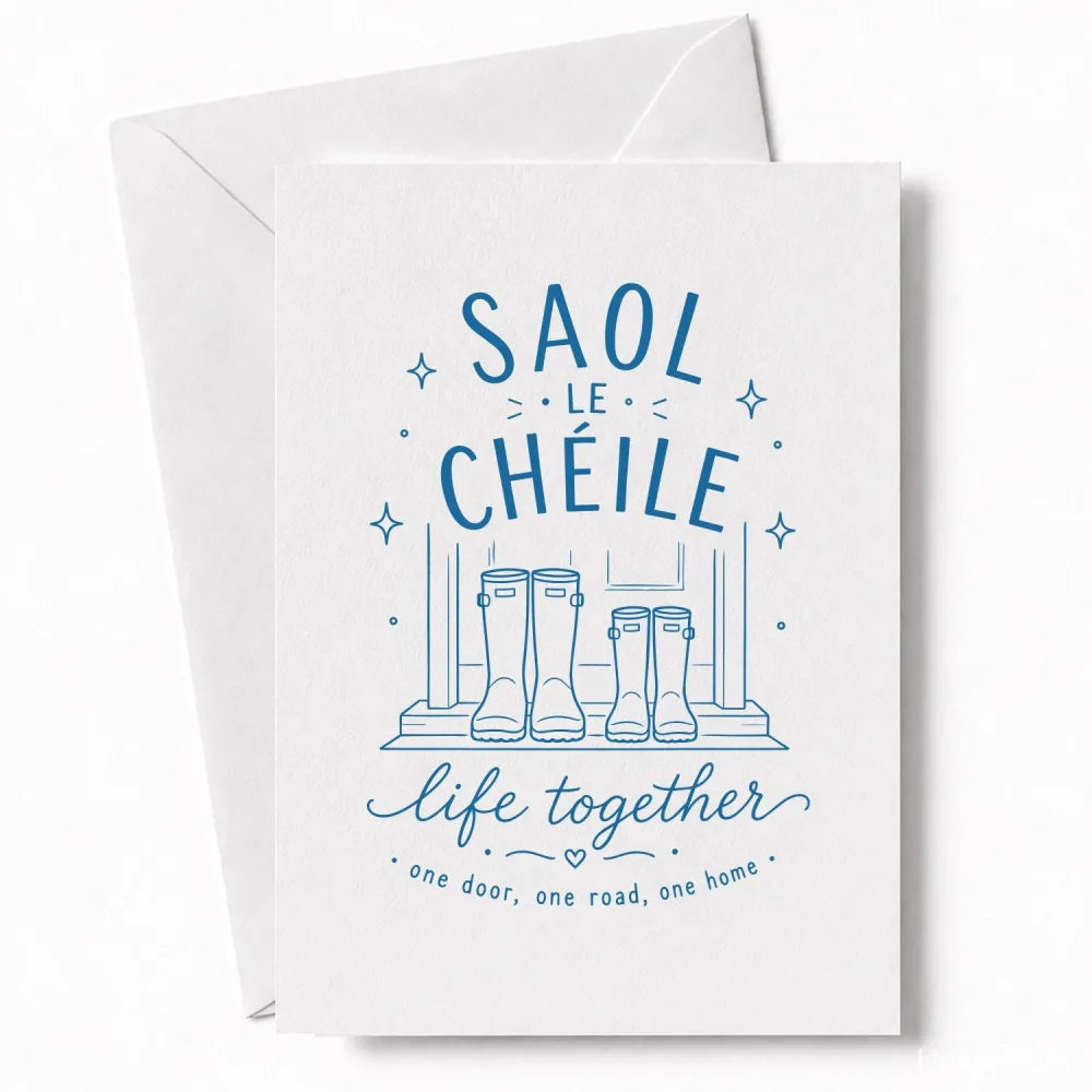 Handmade - Greeting Card - Irish Wedding Card Saol Le Chéile Life Together | Ireland