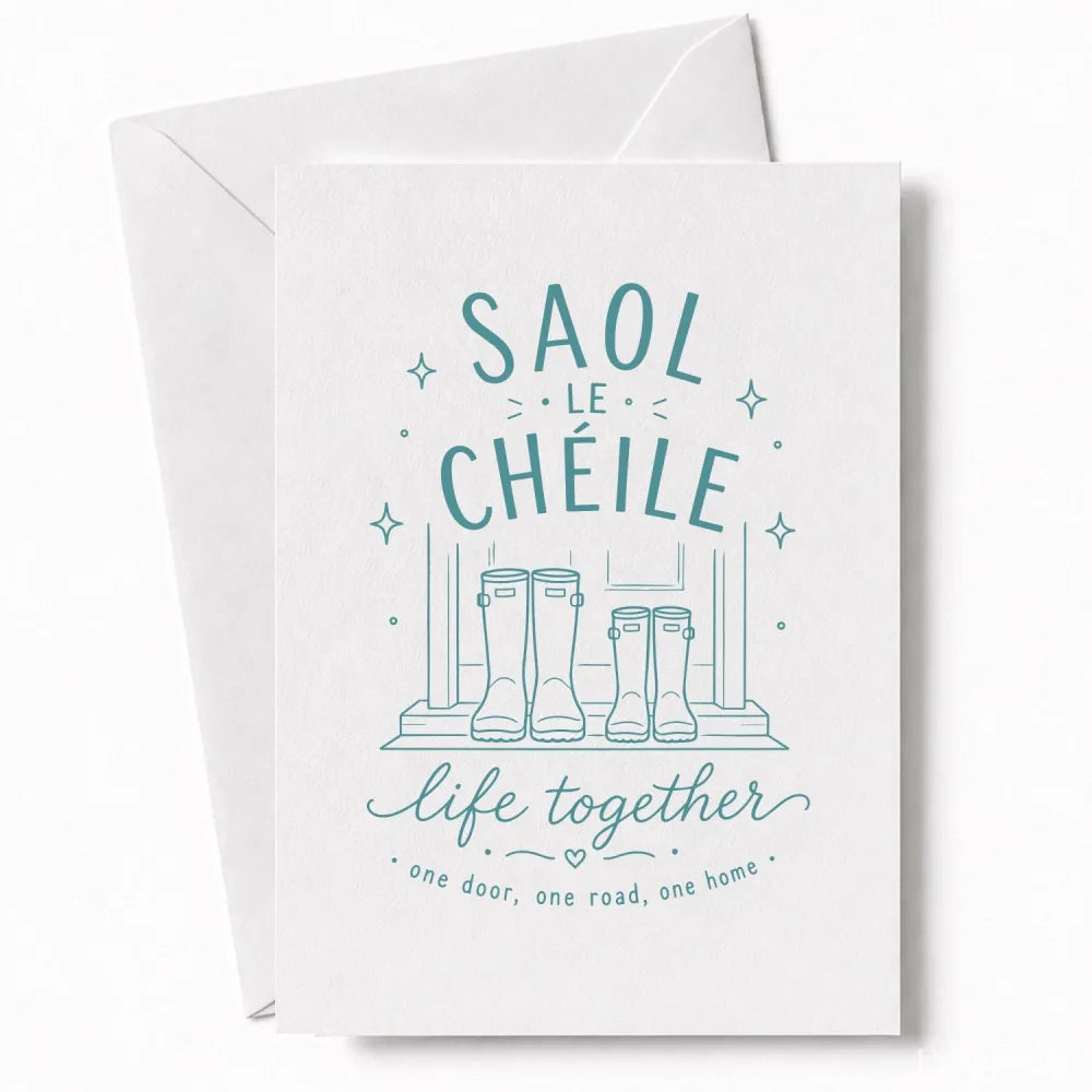 Handmade - Greeting Card - Irish Wedding Card Saol Le Chéile Life Together | Ireland