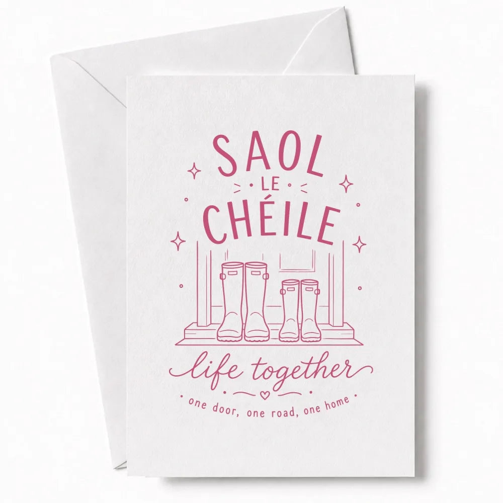 Handmade - Greeting Card - Irish Wedding Card Saol Le Chéile Life Together | Ireland