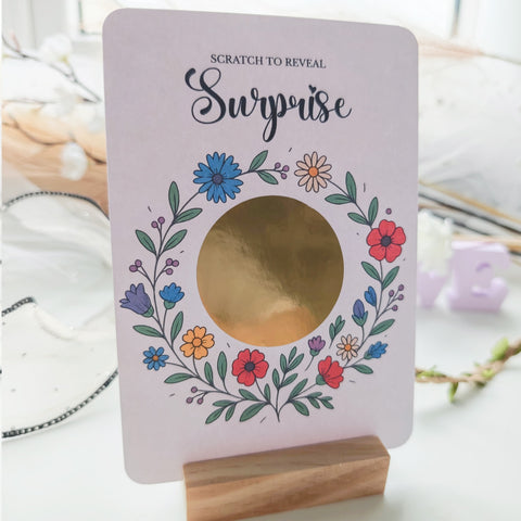 Surprise Scratch Reveal Card – Floral Surprise Card
